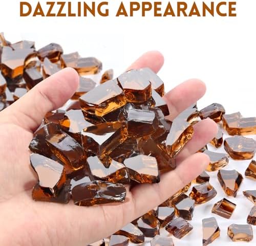 GasSaf 1/2 Inch Amber Fire Glass Reflective Tempered Fireglass, 20 Pound - Image 5