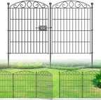 12 Panel No Dig Decorative Garden Fence with Gate 30" H x 22.72'L for Dogs by Bilibompa
