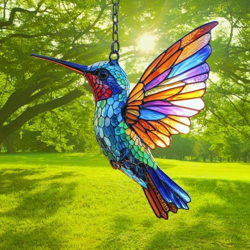 Colorful Hummingbird Acrylic Suncatcher - Image 3