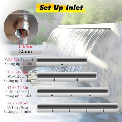 Stainless Steel Waterfall Fountain for Pools, Relaxing Outdoor Courtyards & Patios, Modern Garden Decor, Tranquil Water Feature, Durable & Stylish Design(Silver,80cm/31.5") - Image 5
