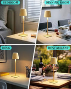 Fizrice Rechargeable Table Lamp Cordless Battery Operated, Gold 2 Pack - Image 5