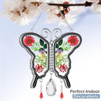 KY&BOSAM Gifts for Mom Glass Pressed Flower Butterfly Suncatcher for Window - Image 3