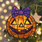 Jack-o'-Lantern Purple Tie Acrylic Suncatcher - Image 6