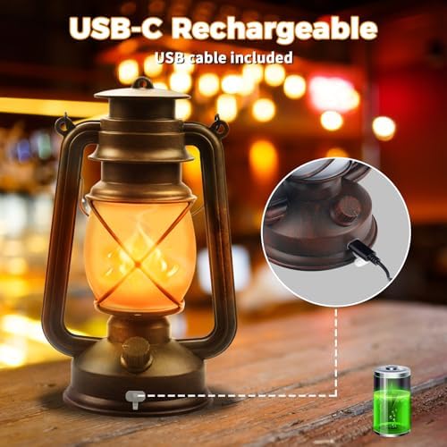 4 Pack Bronze Vintage 4 Modes Rechargeable Lanterns with Remote Control - Image 4