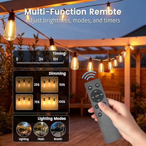 77FT Solar String Lights, Remote & USB Port, Outdoor Waterproof - Image 5