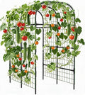 Garden Arch Trellis for Raised Beds, 7.3 FT Metal Cucumber Trellis with Plastic Connectors, u-Shape Plant Support for Climbing Vegetables & Flowers, Weather-Resistant Black by Garvee