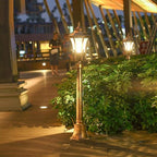 Outdoor Pathway Lights Rustic Bronze Landscape Path Lamp Outdoor Waterproof Bollard Lighting Aluminum Outside Housing Post Pole Lamps Hardwired Lawn Floor Lantern Pole Pi,2 Packs-115CM - Image 4