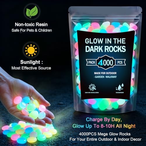4000 pcs Glow in The Dark Rocks Outdoor Rocks for Landscaping - Image 5