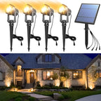 APONUO Solar Spot Lights Outdoor 4-in-1 Solar Landscape Lights Dusk to Dawn Solar Uplights IP65 Waterproof 9.8ft Cable Outdoor Spot Lights for Yard Pathway Garden Tree Decoration (Warm White) by APONUO