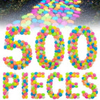 gifskiu Large Glow in the Dark Rocks Garden Stones Pebbles Indoor Outdoor Aquarium Decor, Mixed Color Luminous Glow Stones for DIY Landscaping Potted Plant Fish Tank Walkways Driveway(500PCS) by gifskiu