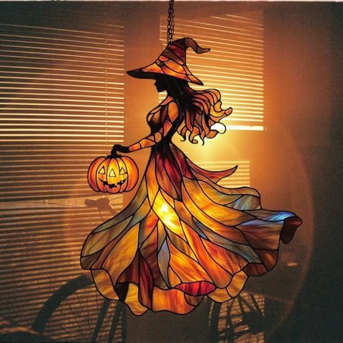 Jack-o'-Lantern Witch Acrylic Suncatcher - Image 7
