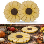 2 Pack Daisy Cement Stepping Stones 10 Inch, Heavy Duty Garden Pathway Stones, Non Slip Outdoor Walkway Decor for Yard Patio Lawn, Weather Resistant Fall Garden(Yellow) by Unknown
