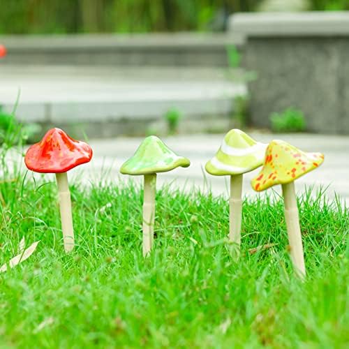 Ceramic Mushroom Garden Stake, Outdoor Mushroom Statue for Yard Decor by WONDERgarden