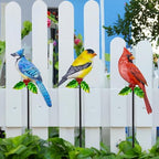 3 Pack Metal Bird Garden Stakes 20in Rustproof Yard Art Outdoor Decor - Image 3