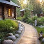 Landical 24ft Wooden Garden Pathway Walkway, Roll Out Outdoor Path,Natural - Image 5