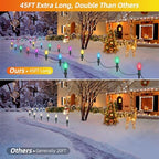 USOKYO 45Ft C9 Led Christmas Pathway Lights Outdoor, 30 Multicolor Bulbs Waterproof Connectable Christmas Walkway Lights with Stakes for Yard Lawn Sidewalk Driveway Decorations - Image 3