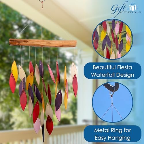 Blue Handworks Fiesta Waterfall Glass Wind Chime - Image 2
