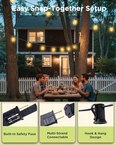 VOLIVO 200FT Outdoor String Lights for Patio, Waterproof Hanging Lights - Image 6