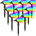 Solar Spot Lights Outdoor Waterproof Color Changing, 10 Pack, 13 LED RGB by Flaow