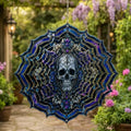 Shwing 12 Inch Wind Spinner Hanging Wind Sculptures Gothic Skull Metal Decor Double Sided Outdoor Kinetic Garden Art 3D Wind Spinner Hanging Ornament for Patio Porch Balcony Backyard Tree Decor by Unknown