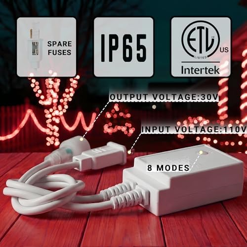 50ft Rope Lights For Outside, Connectable & Flexible Tube Lights with 8 Modes Controller,Waterproof Red LED Rope Lighting for Deck,Garden,Pool,Patio,Bedroom,Party,Indoor & Outdoor Landscape Lighting - Image 2
