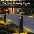 31.5 Inch Modern Landscape Path Light Outdoor LED Pathway Light IP54 Waterproof Bollard Lighting Fixture 3000K Black Square Aluminum Garden Lawn Lamp for Patio Porch Courtyard Driveway - Image 3