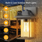 Outdoor Wall Mount Lights, H11.84 Exterior Wall Sconces, Outdoor Lighting Fixture, Exterior Lantern, Lighting Fixture for Patio, Porch (Black, 11.84" H) - Image 3