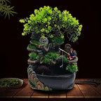 Tabletop Fountain Ornament, 110V Desktop Waterfall Fountain with LED Atomizer and Pond, Featuring Realistic Waterfall Artificial Trees, Rockery Water Fountains for Indoor Home Office Desk Decor (D) - Image 4