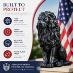 20.7" Black Lion Statue Outdoor Decor, Resin Sitting Lion Sculpture, Majestic Guardian Animal Figurine for Garden, Patio, Porch, Entryway, Courtyard, Lawn & Indoor Home Decoration - Image 7