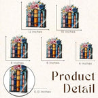 Floral Book Acrylic Suncatcher Size 12 inches, Bookish Stained Glass Effect Window Hanging Ornament, Garden Decor, Gift for Book Lover Reader Bookworm - Image 3