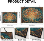 Rectangle Mosaic Sacred Geometry Tree of Life Stained Glass Suncatcher Window Hangings, Suncatchers Colorful Glass Panel Sun Catchers Gifts, Decoration for Home Garden Decor - Image 3