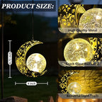 Solar Moon Lanterns Outdoor Waterproof Hanging Solar Lights Garden Decor - Image 3
