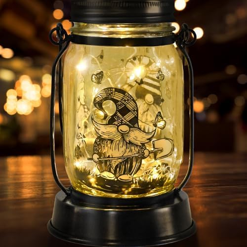 kyoryuger Gnome Gifts for Women/Men Gnome Lovers Solar Lantern Mom Birthday, Mothers Day, Dwarf Solar Funny Garden Decoration Outside for Yard, Patio,Backyard,Porch, Torches - Image 4