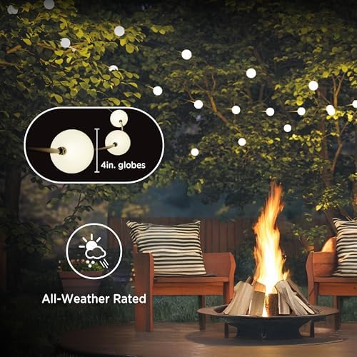 Enbrighten Globe Outdoor String Lights, 44ft, 12 Lights, White Light Only - Image 3