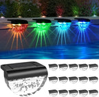 Melunar 16 Pack Solar Deck Lights Outdoor, Solar Step Lights Waterproof for Outside, Yard, Patio, Garden, Pool, Railing, Stairs, Fence (Color Changing) - Image 2