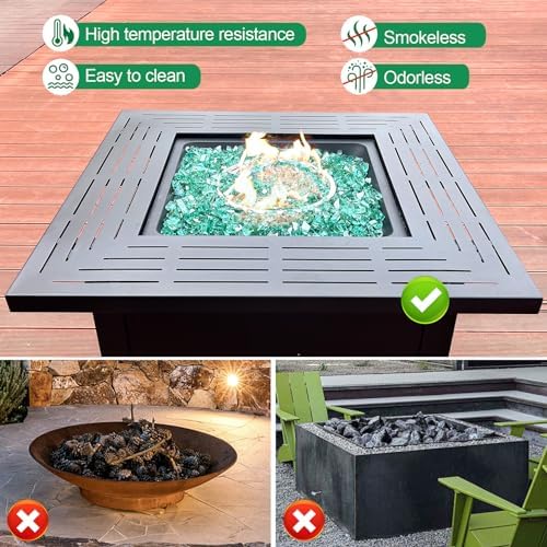 GasSaf 1/2 Inch Green Fire Glass Reflective Tempered Fireglass, 20 lb - Image 4