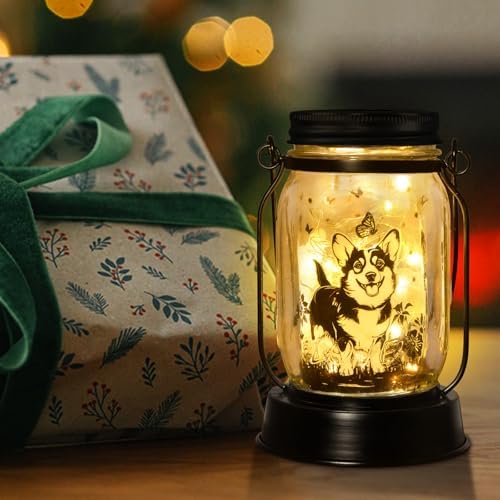 kyoryuger Corgi Gifts for Women/Men Corgi Solar Lanterns Dog Mom Birthday Dog Lovers Lantern Pet Loss Pet Memorial Lights Solar Garden Decoration for Yard, Patio,Backyard,Porch Torches - Image 6