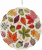 10 Inch Thanksgiving Fall Wind Spinner for Yard and Garden, Retro Autumn Maple Leaves Pine Cone Hanging Ornaments Outdoor 3D Kinetic Wind Sculpture Spinners Indoor Outdoor Patio Décor Ornaments Gift by Unknown