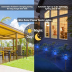 Solar Torch Flame Lights with Flickering Blue Flame, Waterproof Outdoor Landscape Decoration Lighting for Garden, Lawn, Yard, Solar Powered (12) - Image 6