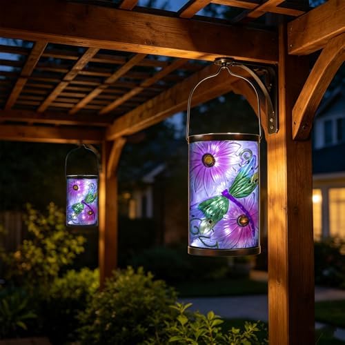 MUMTOP Dragonfly Solar Lantern Outdoor Waterproof, Hanging Garden Light - Image 6