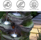 40.2" H Water Fountain Outdoor, 5-Tier Cascading Stacked Waterfall Fountain - Image 4