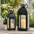NEEDOMO Lanterns Decorative Indoor&Outdoor, 20''/16''H Set of 2 Outdoor Lanterns for Porch,Metal Frame Candle Holders Hanging Lights with Glass, Spring, Fall, Christmas by NEEDOMO-LightUpYourSpace