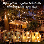 OHLUX Outdoor String Lights,110FT Dimmable Patio Lights with 52 Shatterproof 2200K LED G40 Bulbs(2 Spare),Waterproof Hanging Lights String for Outside Backyard Cafe Porch Deck Porch - Image 6