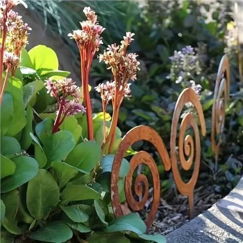 Vintage Spiral Garden Stake Set (2/3/5 pcs) - Rustic Metal Lawn Decor with Elegant Outdoor Decoration, Sturdy Ground Insertion for Farm, Patio, Wedding, Easy Installation(5PCS) - Image 2