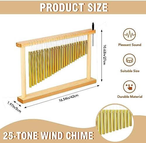 25 Note Chimes Instrument Table Top Bar Wind Chime Sound Instruments 25 Bars Musical Percussion Item with Mallet for Office Ornament Decor Educational Gifts - Image 2