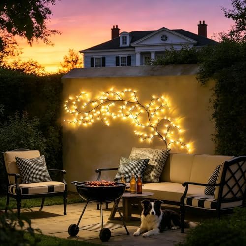 Solar Outdoor Willow Vine Light, 5.9ft 96LED Warm White Tree Branch Lights - Image 5