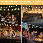 26FT Outdoor String Lights 17+2 Bulbs,120W Dimmer Remote IP65 Watterproof - Image 6