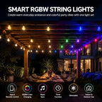 100FT (2x50FT) RGBW Outdoor String Lights for Backyard Party Decor - Image 2