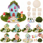 Kathfly 8 Sets Wooden Fairy House DIY Kit, Craft, Fairy House by Kathfly