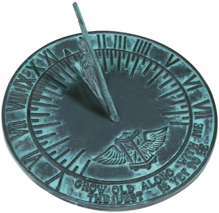 Rome 2560 New Salem Sundial, Cast Iron with Verdigris Finish, 10-Inch Diameter by Rome